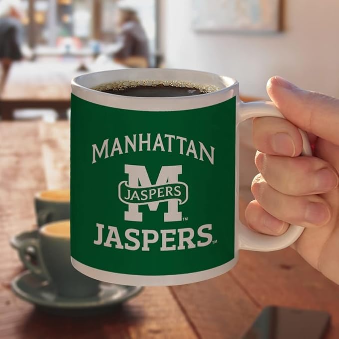 Manhattan College Jaspers Logo Ceramic Coffee Mug, Novelty Gift Mugs for Coffee, Tea and Hot Drinks, 11oz, White