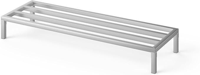 60" Long x 20" Wide | Height: 8" Off The Floor Aluminum Dunnage Rack | Storage in Restaurant, Kitchens and Garages and More!