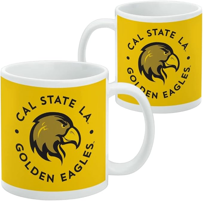 California State University Los Angeles Golden Eagles Logo Ceramic Coffee Mug, Novelty Gift Mugs for Coffee, Tea and Hot Drinks, 11oz, White