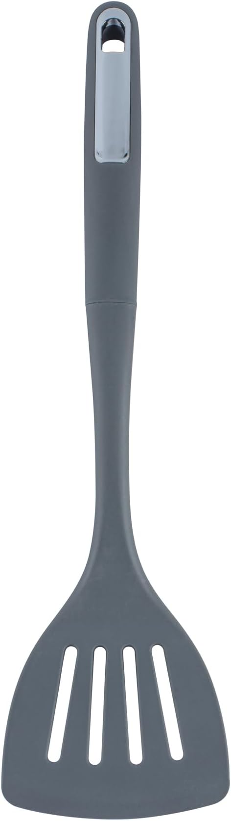 Restaurantware Silicone Utensil Set Pack of 1 Non-Slip Handle 6-Piece Kitchen Tool Set, Heat-Resistant Dishwasher-Friendly Cooking Accessories, Durable Gray Cooking Utensils