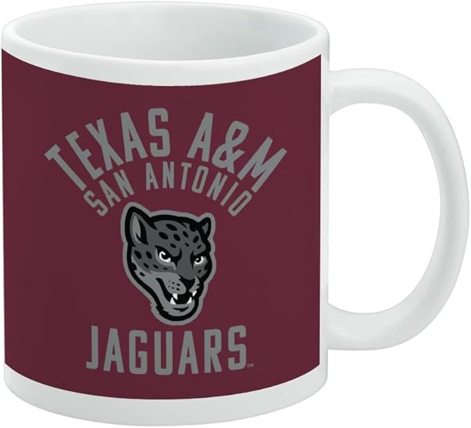 Texas A&M University-San Antonio Jaguars Logo Ceramic Coffee Mug, Novelty Gift Mugs for Coffee, Tea and Hot Drinks, 11oz, White