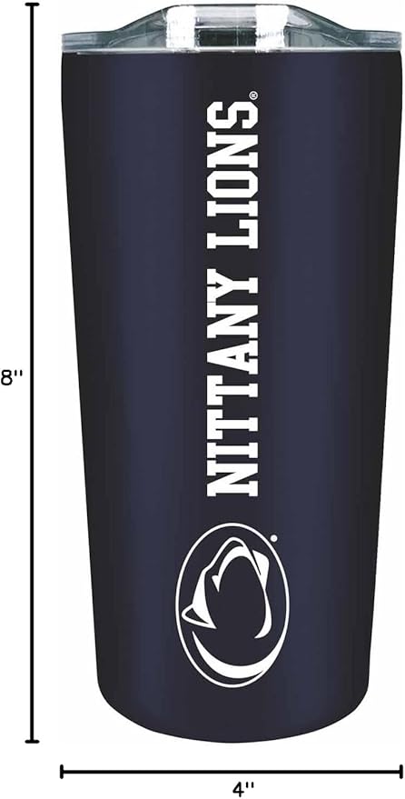 Campus Colors NCAA Stainless Steel Tumbler perfect for Gameday - 18 oz - Double Walled - Keeps Drinks Perfectly Insulated (Penn State Nittany Lions - Navy)