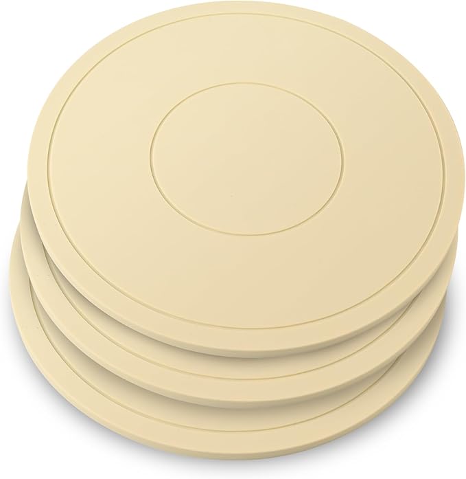 Silicone Trivet Mats Heat Resistant Pot Holders 3 Pack Multipurpose Non-Slip Hot Pads for Kitchen Potholders, Drying mat, Jar Opener, Spoon Holder, Coaster (Apricot)