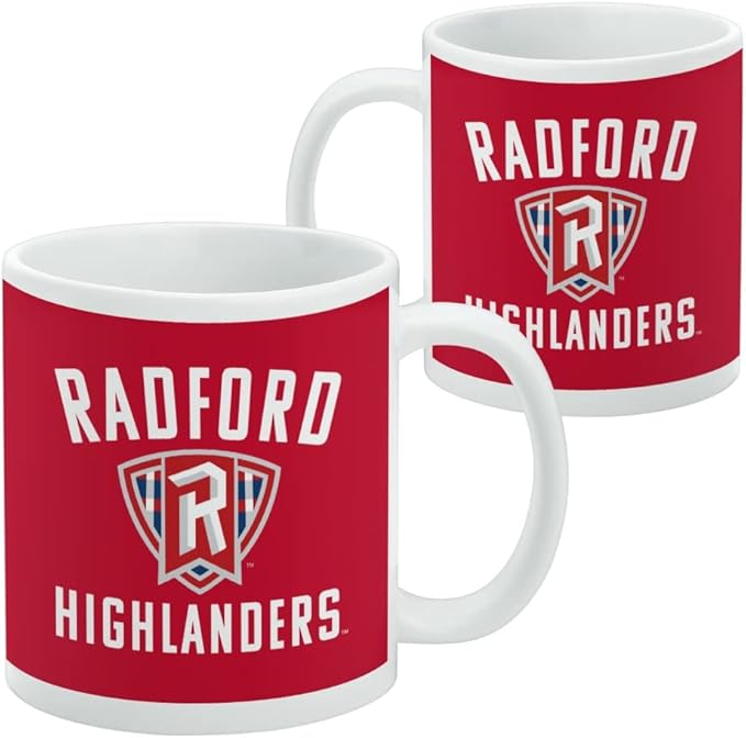 Radford University Highlanders Logo Ceramic Coffee Mug, Novelty Gift Mugs for Coffee, Tea and Hot Drinks, 11oz, White