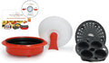 1.5-Quart Nonstick 4-piece Everyday Pan Set for Microwave Cooking, Red