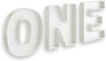 Hard Plastic Reusable Fillable Letters Numbers Serving Trays for Party Decoration (ONE, White)