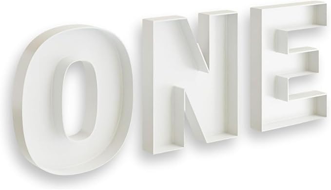 Hard Plastic Reusable Fillable Letters Numbers Serving Trays for Party Decoration (ONE, White)