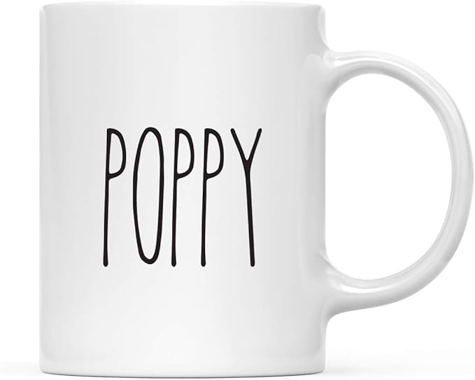 Andaz Press Simple Rustic Farmhouse Kitchen Decor 11oz. Ceramic Coffee Tea Mug Gift, Poppy, 1-Pack, Birthday Christmas Gift Ideas for Family, Friends