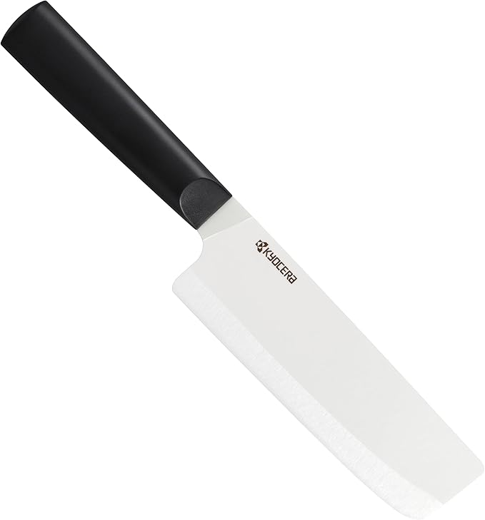 Kyocera INNOVATIONwhite 6" Ceramic Nakiri Knife - White Z212 Blade with Non-Slip Black Handle