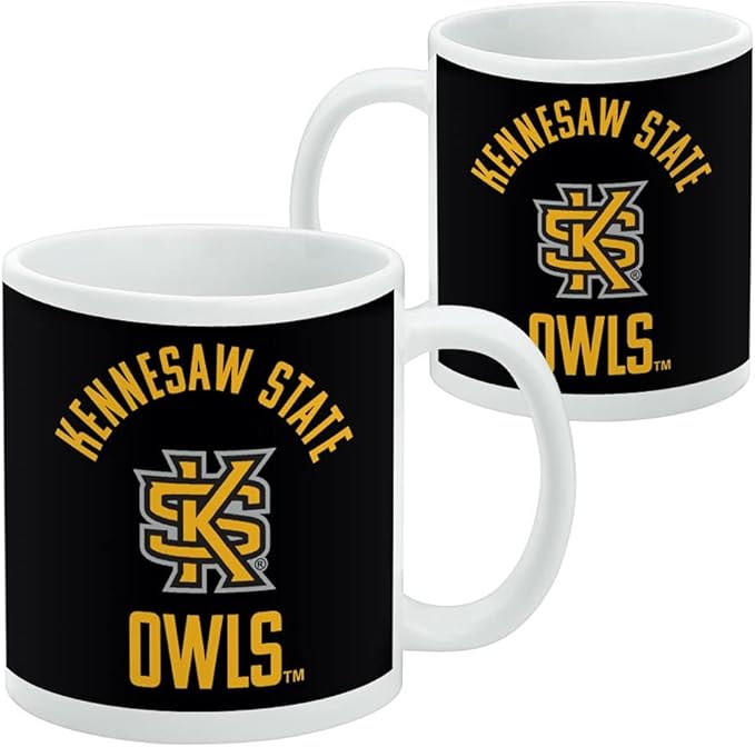 Kennesaw State Owls Ceramic Coffee Mug, Novelty Gift Mugs for Coffee, Tea and Hot Drinks, 11oz, White