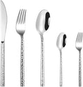 20-Piece Hammered Silverware Flatware Cutlery Set Service for 4,304 Thickened Stainless Steel Cutlery Knife,Fork and Spoon Set,Dishwasher Safe,Gift Package for Wedding Housewarming