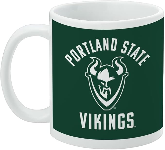 Portland State University Vikings Logo Ceramic Coffee Mug, Novelty Gift Mugs for Coffee, Tea and Hot Drinks, 11oz, White