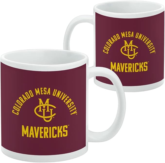 Colorado Mesa University Mavericks Ceramic Coffee Mug, Novelty Gift Mugs for Coffee, Tea and Hot Drinks, 11oz, White