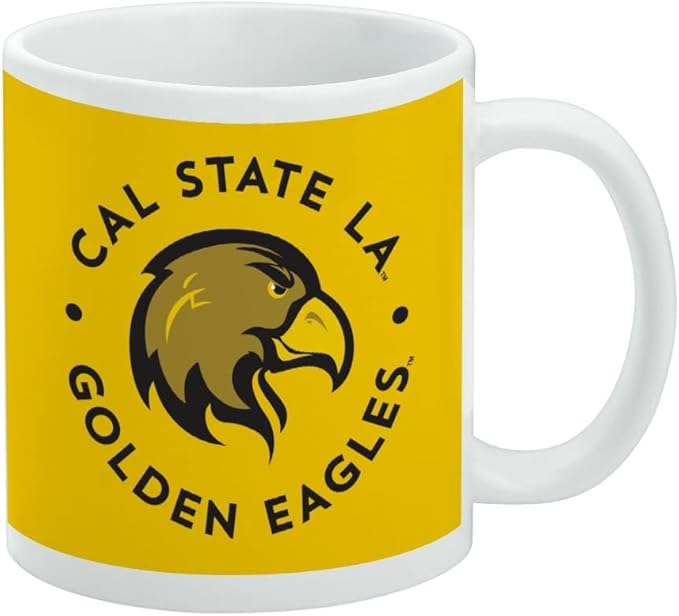 California State University Los Angeles Golden Eagles Logo Ceramic Coffee Mug, Novelty Gift Mugs for Coffee, Tea and Hot Drinks, 11oz, White