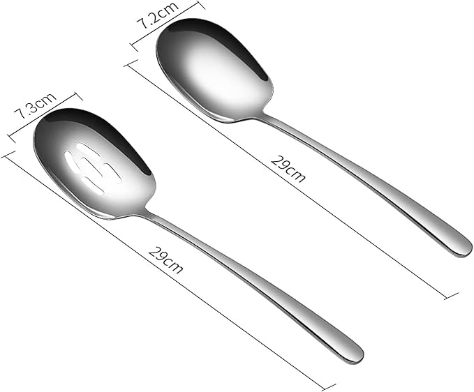 2 Pieces Large Serving Spoons Foodgrade 18/8 Stainless Steel Serving Spoons Set Serving Spoon for Buffet Salads Pasta Platters Mashed Potatoes Etc - 11.5 inches