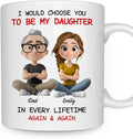 Wrappiness Personalized Coffee Mug for Daughter from Dad - Custom Coffee Mugs With Names - Always Choose You From Father to Daughter Birthday Gift