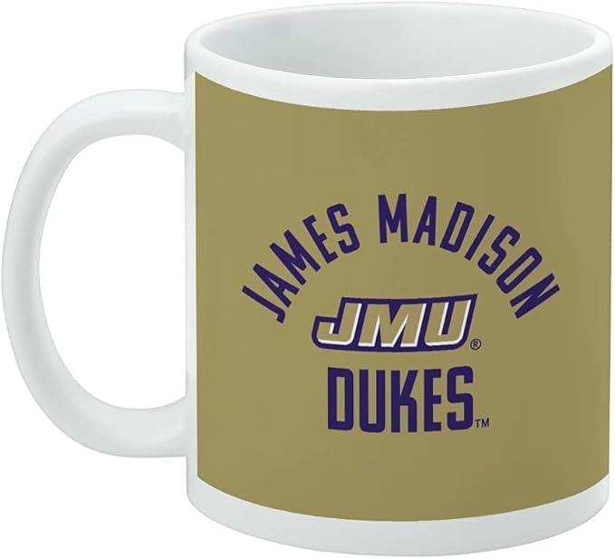 James Madison University Dukes Ceramic Coffee Mug, Novelty Gift Mugs for Coffee, Tea and Hot Drinks, 11oz, White