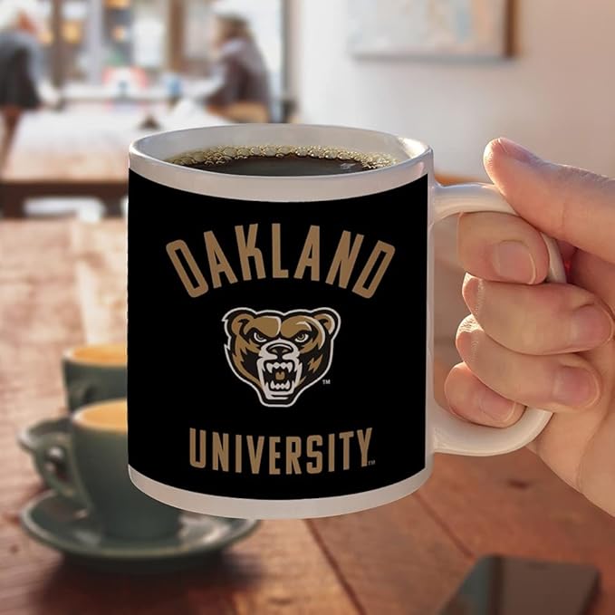 Oakland Golden Grizzlies Ceramic Coffee Mug, Novelty Gift Mugs for Coffee, Tea and Hot Drinks, 11oz, White