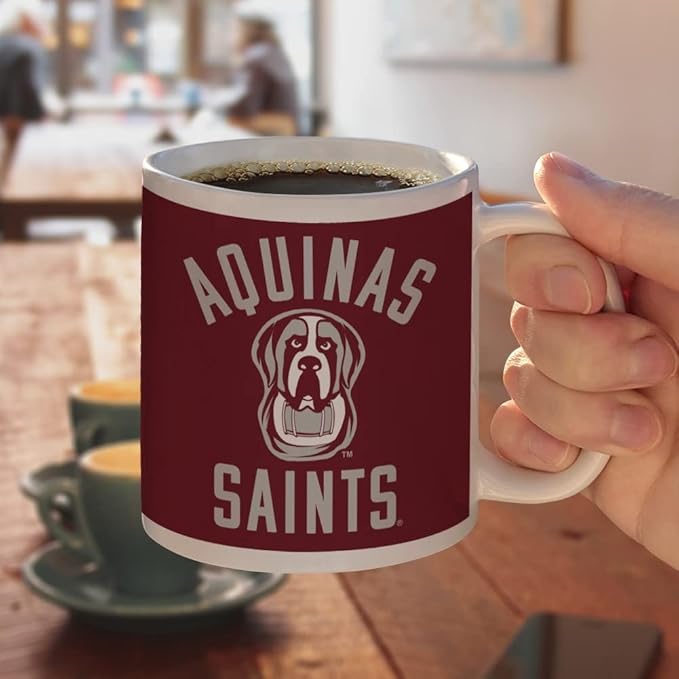 Aquinas College Saints Logo Ceramic Coffee Mug, Novelty Gift Mugs for Coffee, Tea and Hot Drinks, 11oz, White