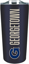 Campus Colors NCAA Stainless Steel Tumbler perfect for Gameday - 18 oz - Double Walled - Keeps Drinks Perfectly Insulated (Georgetown Hoyas - Navy)