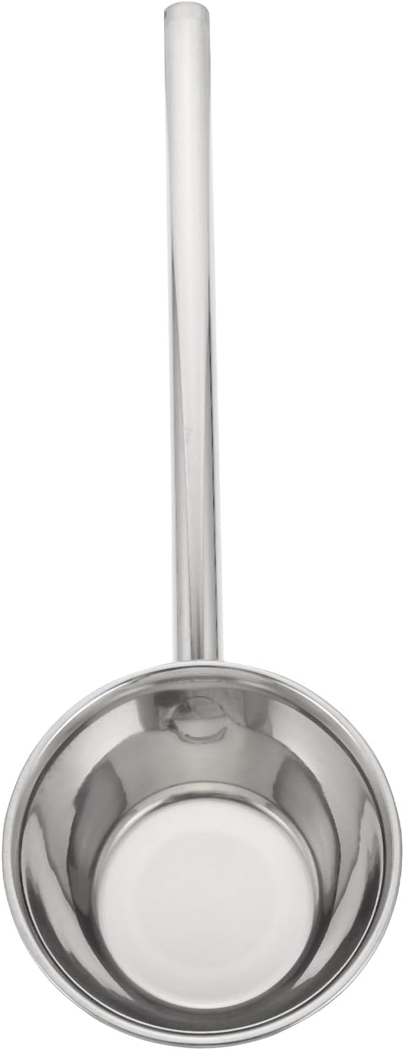 Yardwe Long Handle Stainless Steel Water Ladle - 18.3 Inch Lengthened Scoop for Watering Flowers, Vegetables, and Kitchen Use, Large Capacity, and Comfortable Grip