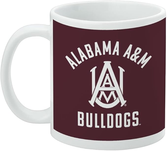 Alabama A&M University Bulldogs Logo Ceramic Coffee Mug, Novelty Gift Mugs for Coffee, Tea and Hot Drinks, 11oz, White