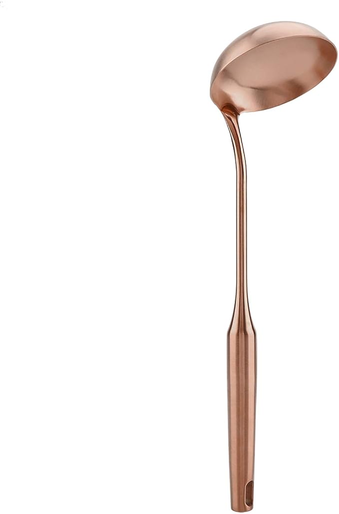 Soup Spoon Kitchen Tools Big Soup Ladle Kitchen Spatula Turner Cooking Tool Stainless Steel Ladle Spoon(Rose Gold 02#)