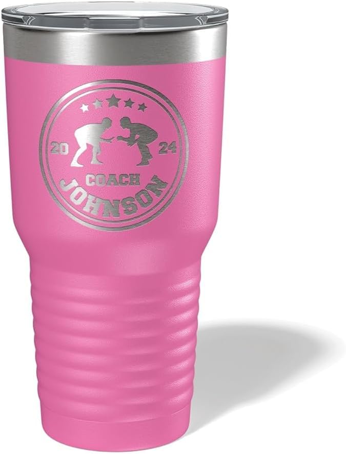 Wrestling Coach gifts, Tumbler, Coach tumbler, Wrestling gifts, Coach Beer glass, Coach gift, Coach gifts, Wrestling Coach (Wrestling Circle, Pink, Wrestling Hexagon 30oz Black)