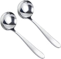 Small Soup Ladles,7.6'' Gravy Ladle 18/10 Stainless Steel Kitchen Cooking Serving Ladle for Soups,Sauces,Stews and More,Silver (2pack)