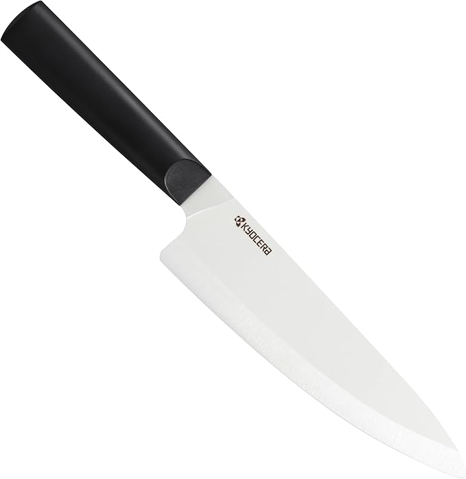 Kyocera INNOVATIONwhite 7" Ceramic Chefs Knife - White Z212 Blade with Non-Slip Black Handle