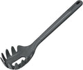 Zyliss E980231 Spaghetti Spoon, Sustainable Wheatstraw/Nylon, Scoop and Drain Spaghetti and Pasta, Non Stick, Heat Resistant Silicone Head, Beluga Grey, 12.2" X 2.5", Dishwasher Safe