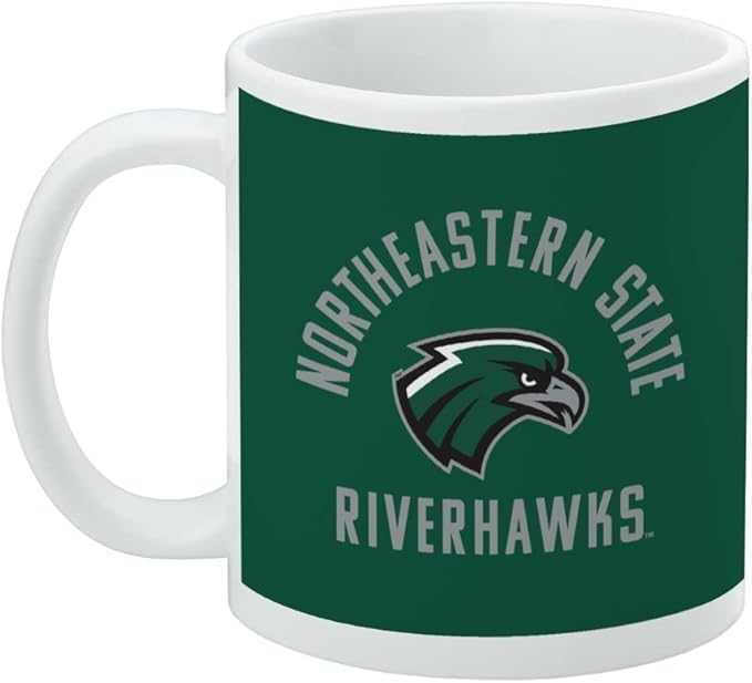 Northeastern State Riverhawks Logo Ceramic Coffee Mug, Novelty Gift Mugs for Coffee, Tea and Hot Drinks, 11oz, White