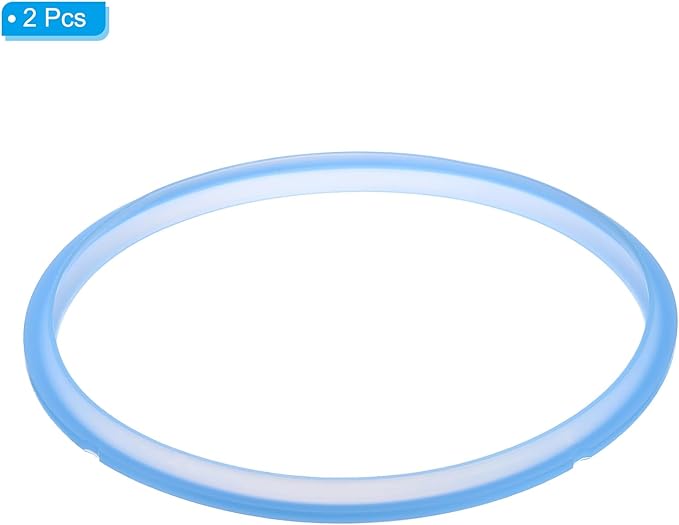 uxcell 2 Pcs Silicone Sealing Ring for Pressure Pot 8QT, Pressure Pot Inner Gasket Seal Rings Pressure Cooker Replacement Parts, Blue