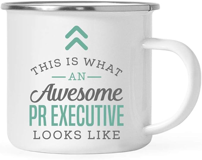 Andaz Press 11oz. Stainless Steel Campfire Coffee Mug Gift, This is What an Awesome PR Executive Looks Like, 1-Pack, Birthday Gift Ideas Coworker Him Her, Includes Gift Box