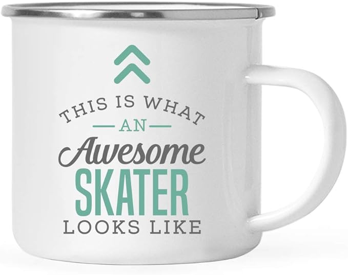 Andaz Press 11oz. Stainless Steel Campfire Coffee Mug Gift, This is What an Awesome Skater Looks Like, 1-Pack, Birthday Gift Ideas Coworker Him Her, Includes Gift Box