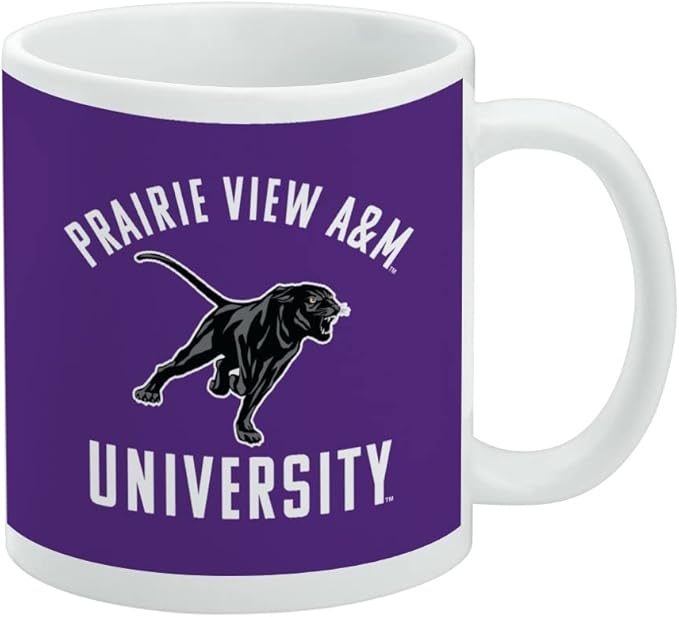 Prairie View A&M Panthers Logo Ceramic Coffee Mug, Novelty Gift Mugs for Coffee, Tea and Hot Drinks, 11oz, White