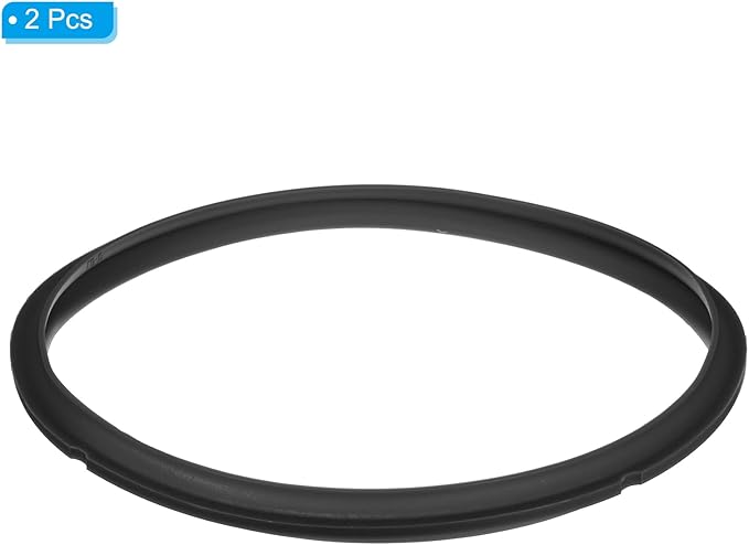 uxcell 2 Pcs Silicone Sealing Ring for Pressure Pot 8QT, Pressure Pot Inner Gasket Seal Rings Pressure Cooker Replacement Parts, Black