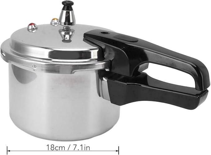 Aluminum Classic Pressure Cooker, 3.2-Quart Aluminium Alloy Mini Pressure Cooker, 18cm Bottom, with Inner Lid Cooker, for Gas Stove, Silver