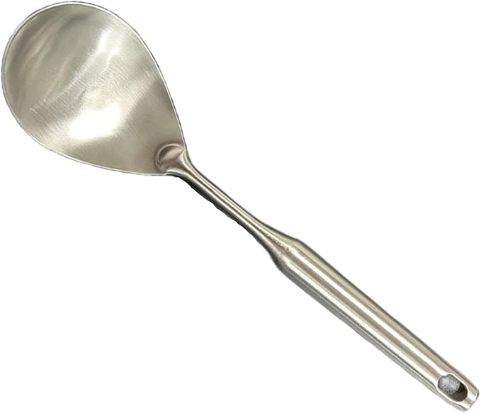 Rice Scooper Spoon Stainless Steel Paddle Serving Spatula Ladle Cooking Utensil for Restaurant and Home Kitchen Heat Proof Handle Durable 11.6 Inches