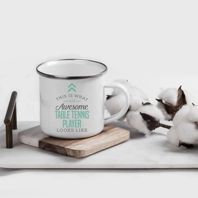 Andaz Press 11oz. Stainless Steel Campfire Coffee Mug, This is What an Awesome Table Tennis Player Looks Like, 1-Pack, Birthday Gift Ideas for Coworker Him Her, Includes Gift Box