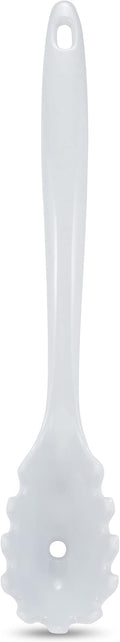 AME D'ESSENCE 12" Melamine Pasta Fork White Durable and Versatile Kitchen Tool Perfect for Serving Mixing and Straining Pasta Scratch-Resistant and Non-Stick Surface Ergonomic Handle