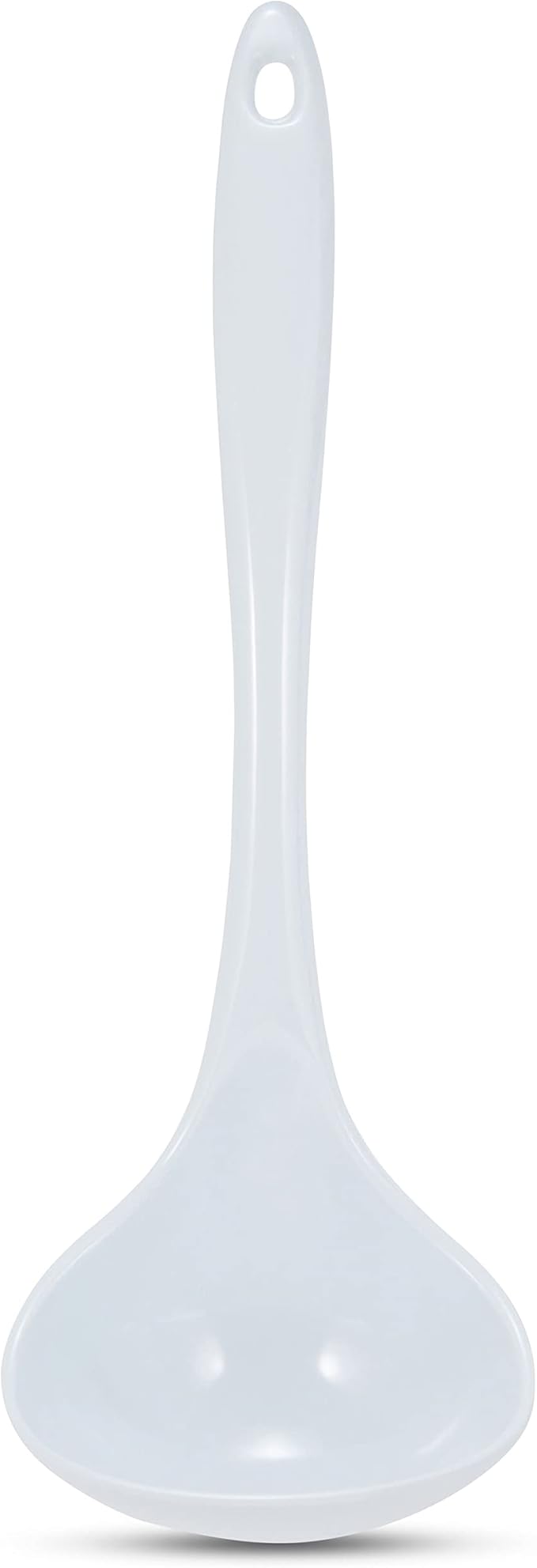 AME D'ESSENCE 12" Melamine Ladle White Durable and Versatile Kitchen Tool Perfect for Serving Mixing Scratch-Resistant and Non-Stick Surface Ergonomic Handle for Comfortable Grip