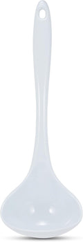 AME D'ESSENCE 12" Melamine Ladle White Durable and Versatile Kitchen Tool Perfect for Serving Mixing Scratch-Resistant and Non-Stick Surface Ergonomic Handle for Comfortable Grip