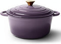 6 Quart Dutch Oven Pot with Lid, Non Stick Enameled Cast Iron Dutch Oven for Bread Baking, Heavy-Duty, Oven Safe Ceramic Cookware Up to 500°F for Baking, Braising, Stews, Roasting, Purple