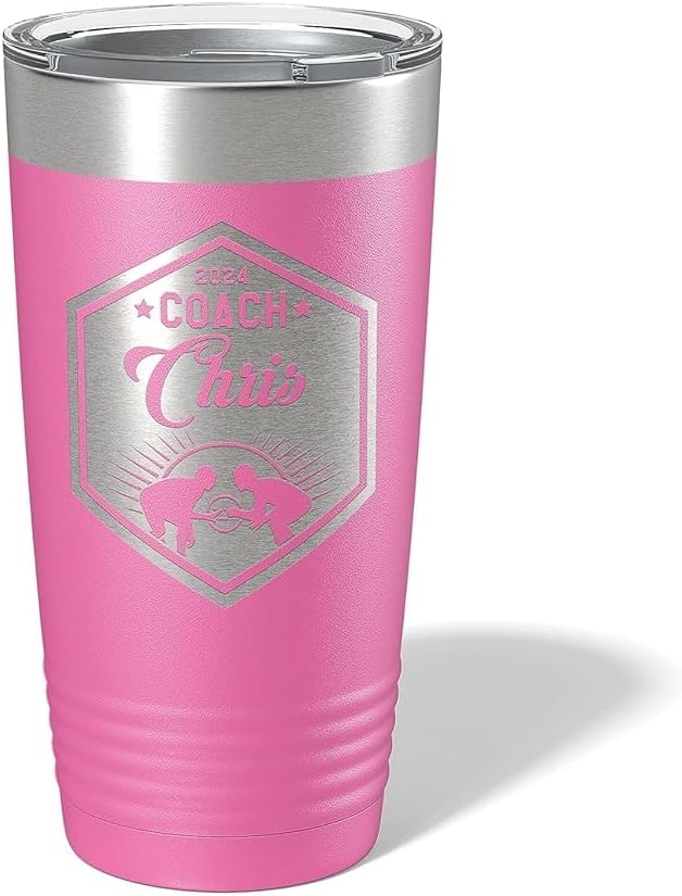 Wrestling Coach gifts, Tumbler, Coach tumbler, Wrestling gifts, Coach Beer glass, Coach gift, Wrestling Coach, Coach gifts, Wrestling Coach (Wrestling Hexagon, Pink, 20oz Tumbler)