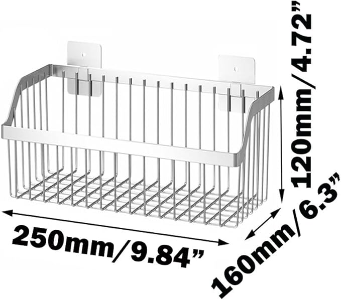 Metal Wire Hanging Basket, SUS304 Stainless Steel, 4-Pack Hanging Wall Organizer Basket, Wall Mounted Shelves, Organizing Baskets for Home Kitchen, Bathroom, Pantry Utility
