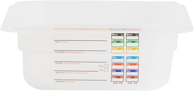 Restaurantware Food Pans Pack of 10 Plastic Square Food Containers 1/6 Size with Traceability Label, Storage Containers Dishwashable Hot Cold Friendly for Restaurants Buffet Commercial Use