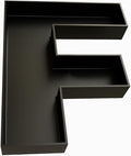 Hard Plastic Reusable Fillable Letters Numbers Serving Trays for Party Decoration (F, Black)