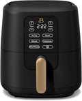 Beautiful by Drew Barrymore 6-Quart Digital Air Fryer, TurboCrisp Technology, Touch-Activated Display, 1750W, 90–400°F, Dishwasher-Safe Basket (BLACK SESAME)