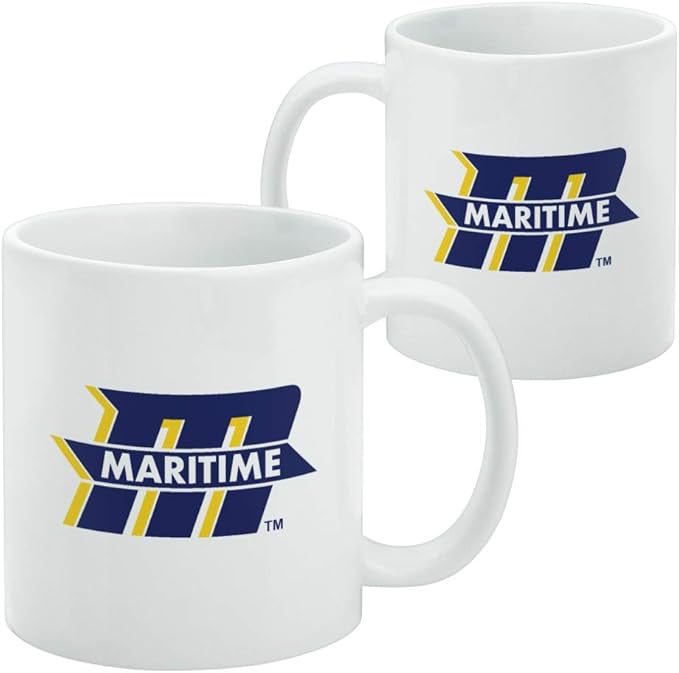 Massachusetts Maritime Academy Logo Ceramic Coffee Mug, Novelty Gift Mugs for Coffee, Tea and Hot Drinks, 11oz, White